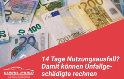 nutzungsausfall 400x255 - Kostenvoranschlag oder Gutachten beauftragen? Ab ca. 750 Euro ist die Entscheidung klar!