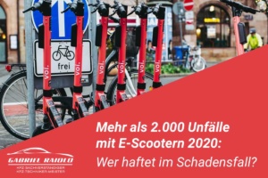 unfallschaden mit e scooter 300x200 - Gutachten Kosten: Was kostet ein Sachverständigen-Gutachten?